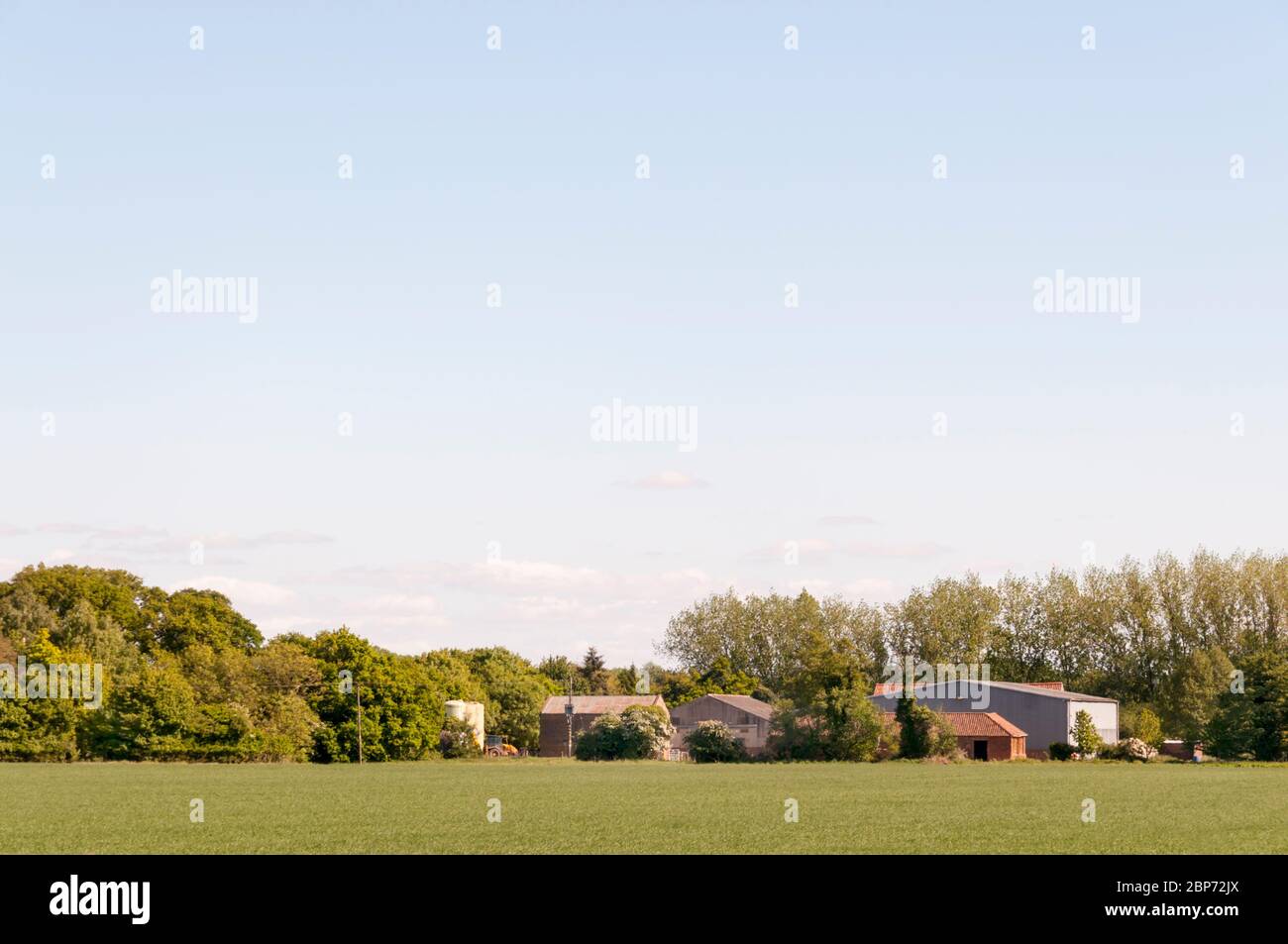 A Norfolk arable farm on the eastern shores of The Wash. Stock Photo