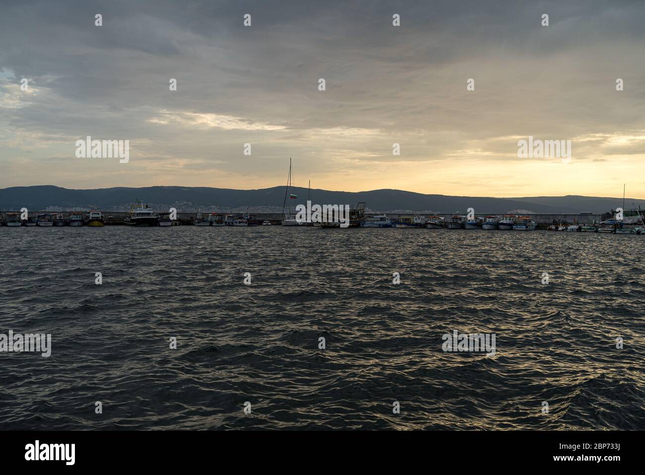 NESSEBAR, BULGARIA - JUNE 22, 2019: Bay of Nessebar in the early morning. Stock Photo