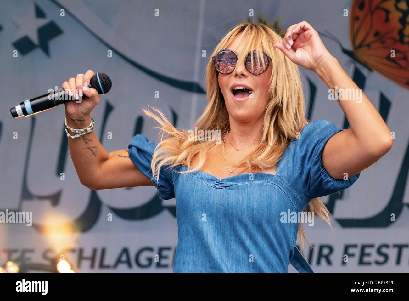 Rosanna Rocci at Schlager Olymp 2019 in Berlin - presented by Radio Paloma  in the Berlin leisure and recreation park LÃ¼bars Stock Photo - Alamy