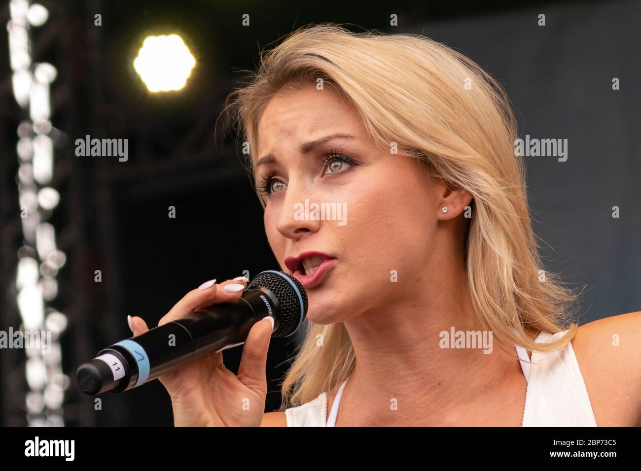 Anna-Carina Woitschack at Schlager Olymp 2019 in Berlin - presented by Radio  Paloma in the Berlin leisure and recreation park LÃ¼bars Stock Photo - Alamy