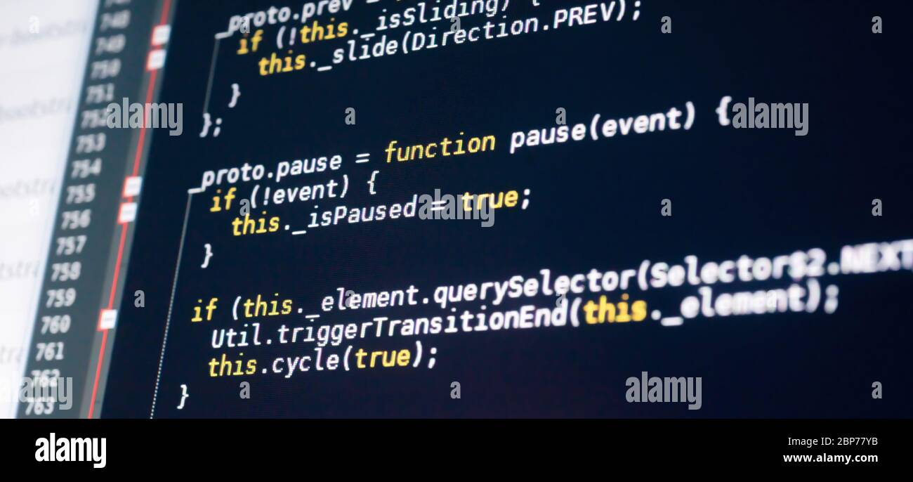 Javascript code on a monitor, programming concept Stock Photo - Alamy