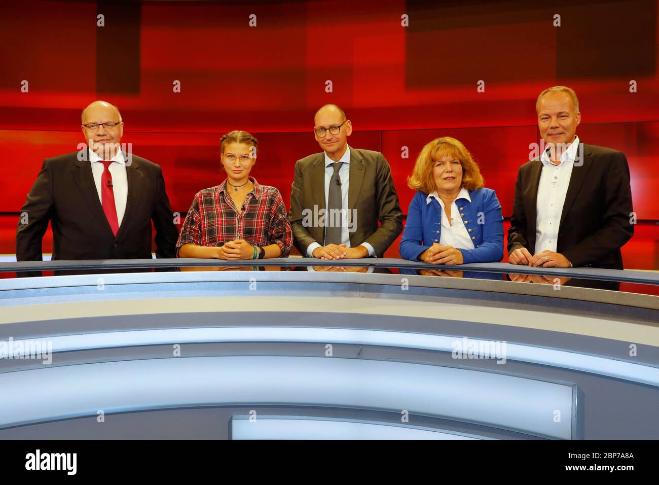 Peter Altmaier,CDU,Federal Minister of Economics,Leonie Bremer,Daniel Stelter,Petra Pinzler,Matthias Miersch,SPD,Hart but Fair,WDR Fernsehnstudio B,Koeln,17.09.2019 Stock Photo