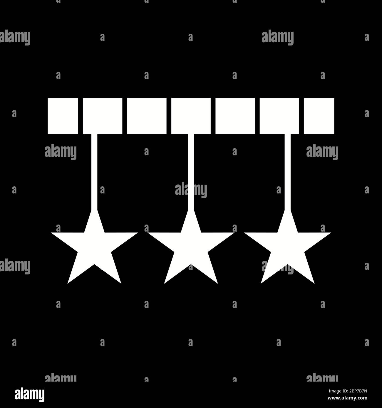 Beautiful Three Stars Glyph Vector Icon Stock Vector