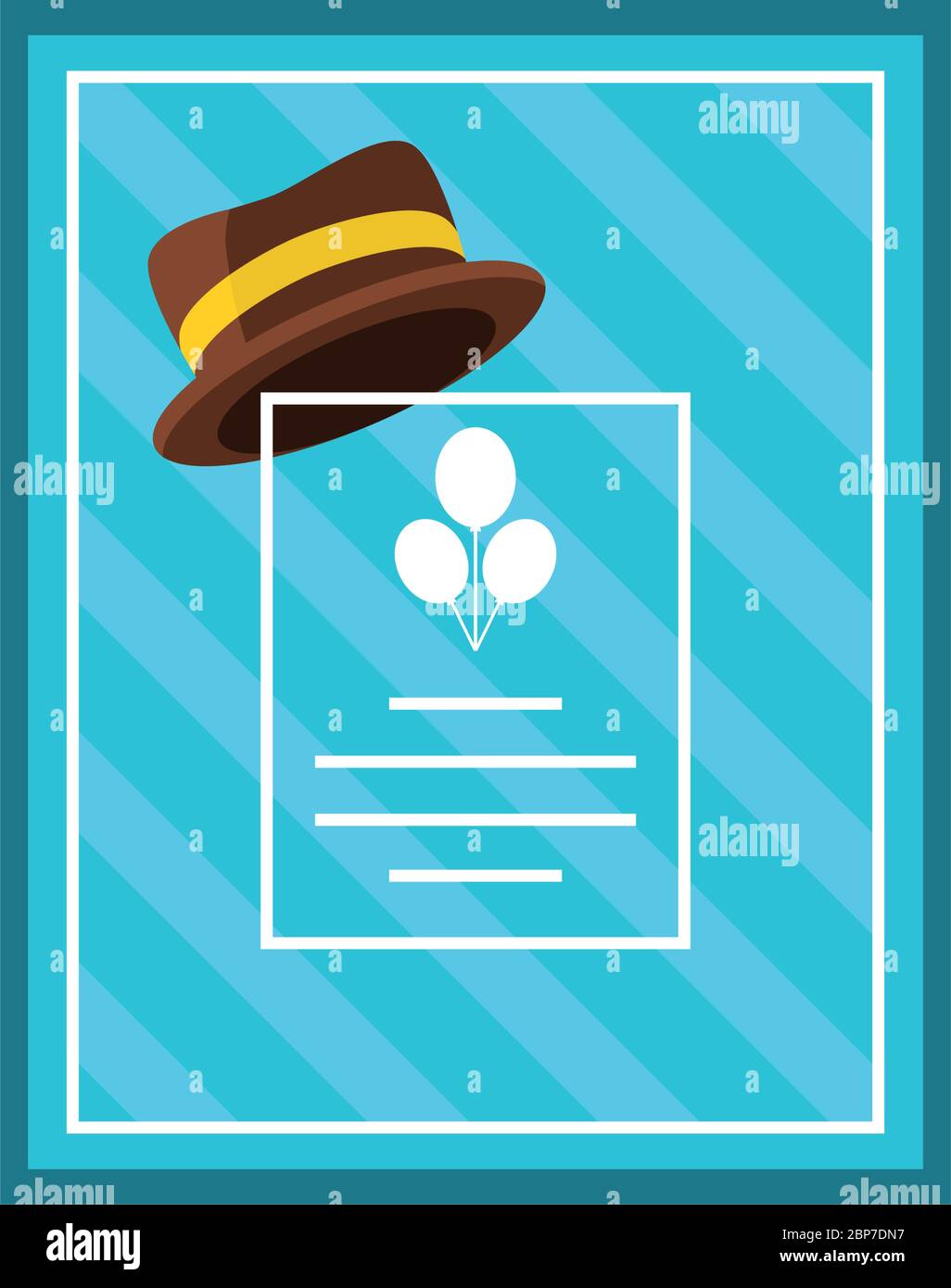 fathers day card template with hat vector illustration design Stock ...