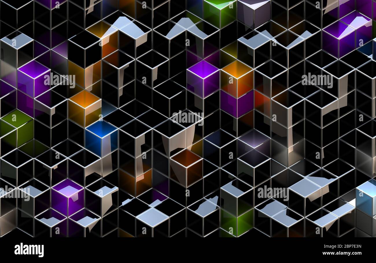 modern 3d cubes graphic illustration Stock Photo - Alamy