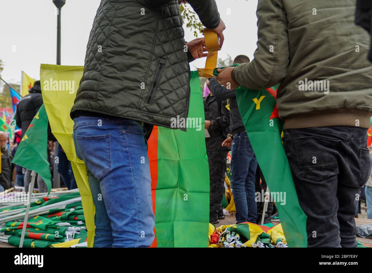 Aktuelles, Kurden-Demonstration in Koeln, Beginn der Veranstaltung am Ebertzplatz Stock Photo
