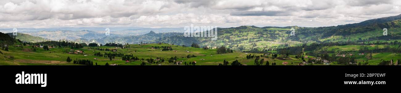 Panorama from Andean highlands in Ecuador Stock Photo