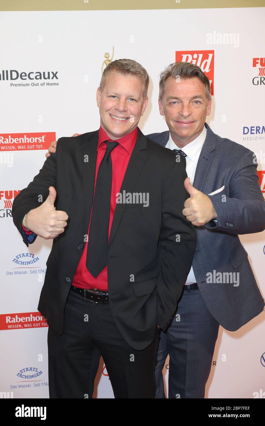 Andre Eisermann with husband Manuel Bortt,awarding Golden Picture of the woman in the Operettenhaus,Hamburg,23.10.2019 Stock Photo