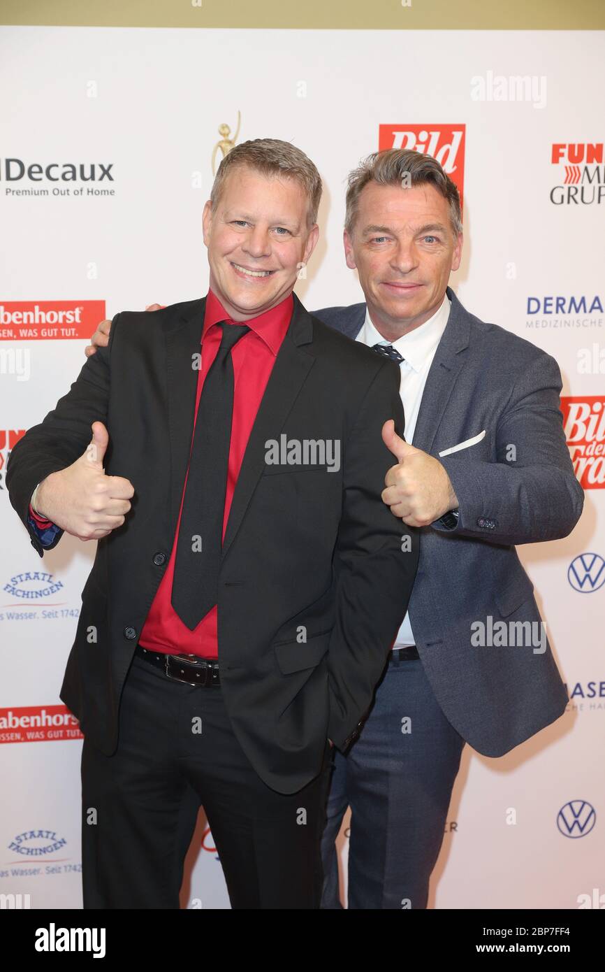 Andre Eisermann with husband Manuel Bortt,awarding Golden Picture of the woman in the Operettenhaus,Hamburg,23.10.2019 Stock Photo