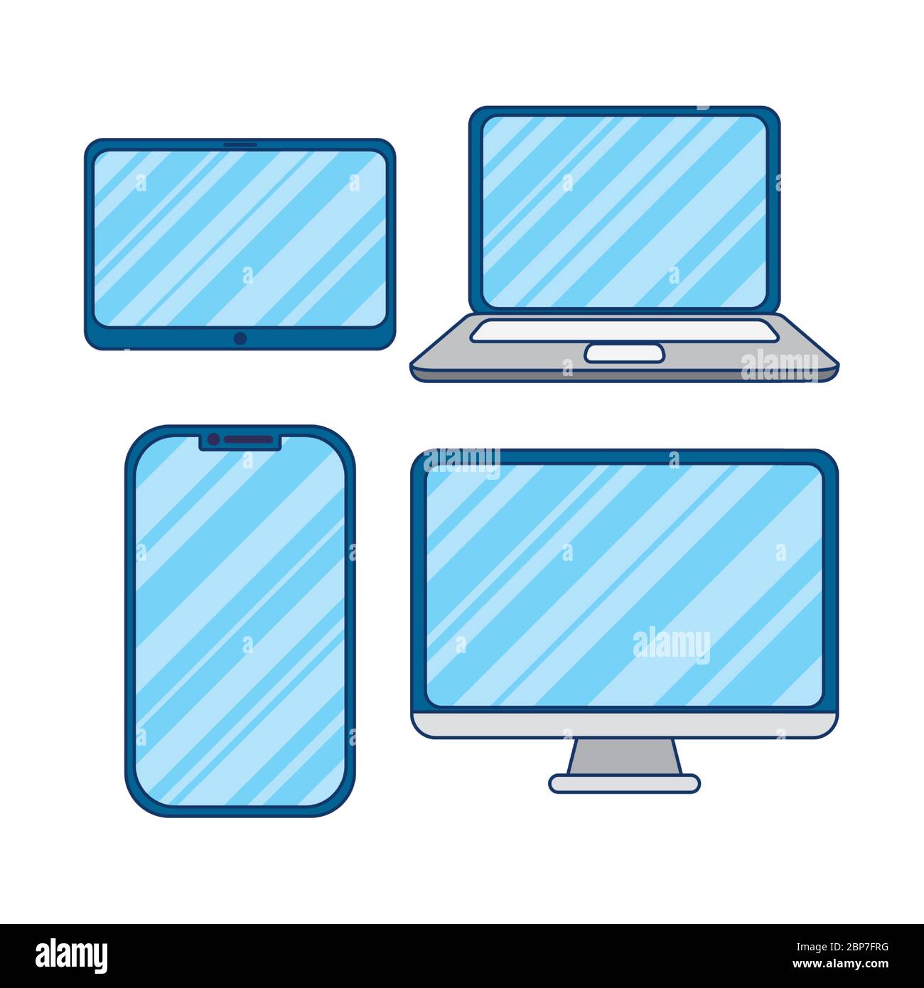 set of electronic devices icons Stock Vector