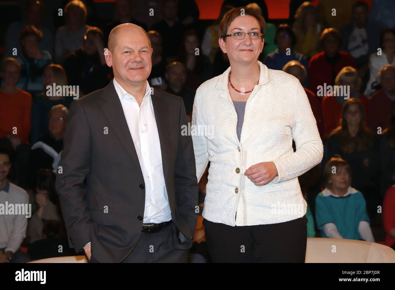 Olaf Scholz,Klara Geywitz,Markus Lanz Talkshow from Studio Stahltwiete,Hamburg,19.11.2019 Stock Photo