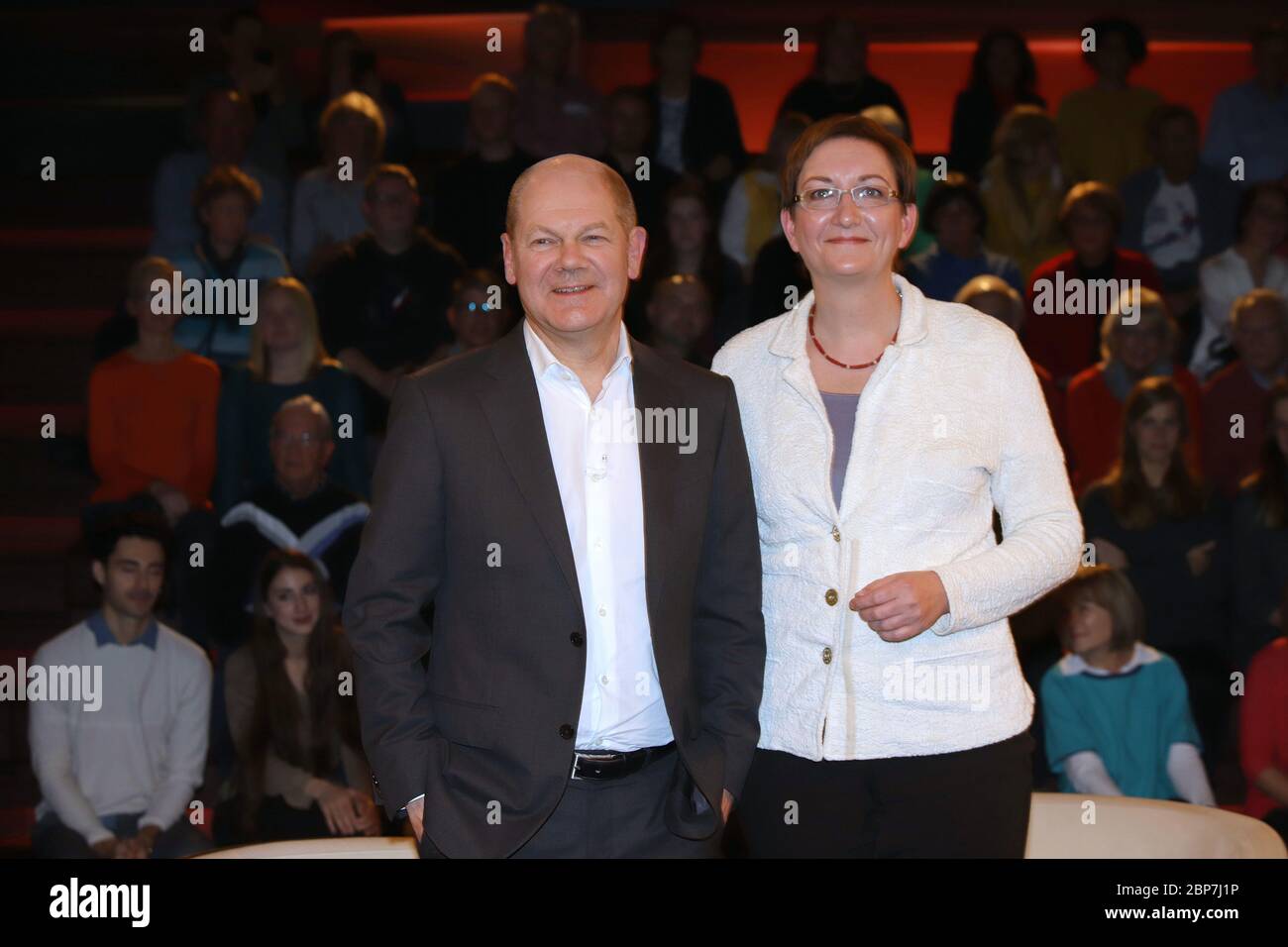 Olaf Scholz,Klara Geywitz,Markus Lanz Talkshow from Studio Stahltwiete,Hamburg,19.11.2019 Stock Photo