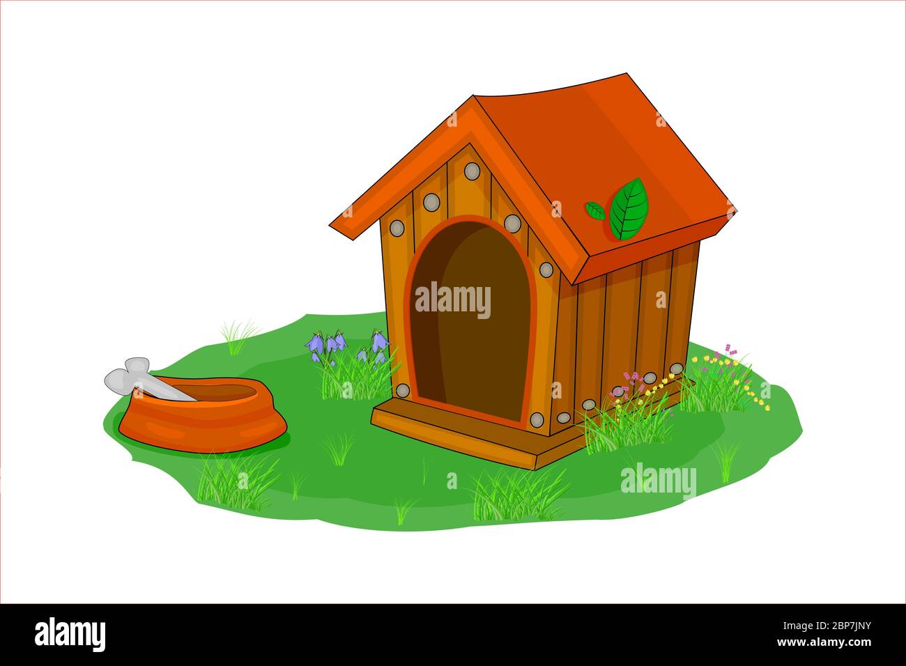 Dog house with food bowl 2025