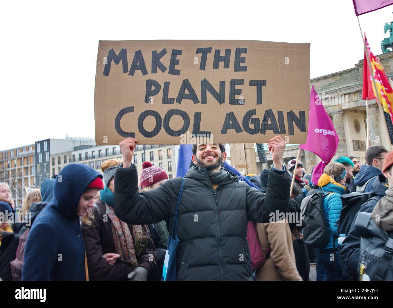 Watchword against global warming at the fridays for future demonstration in Berlin, November 29, 2019 Stock Photo