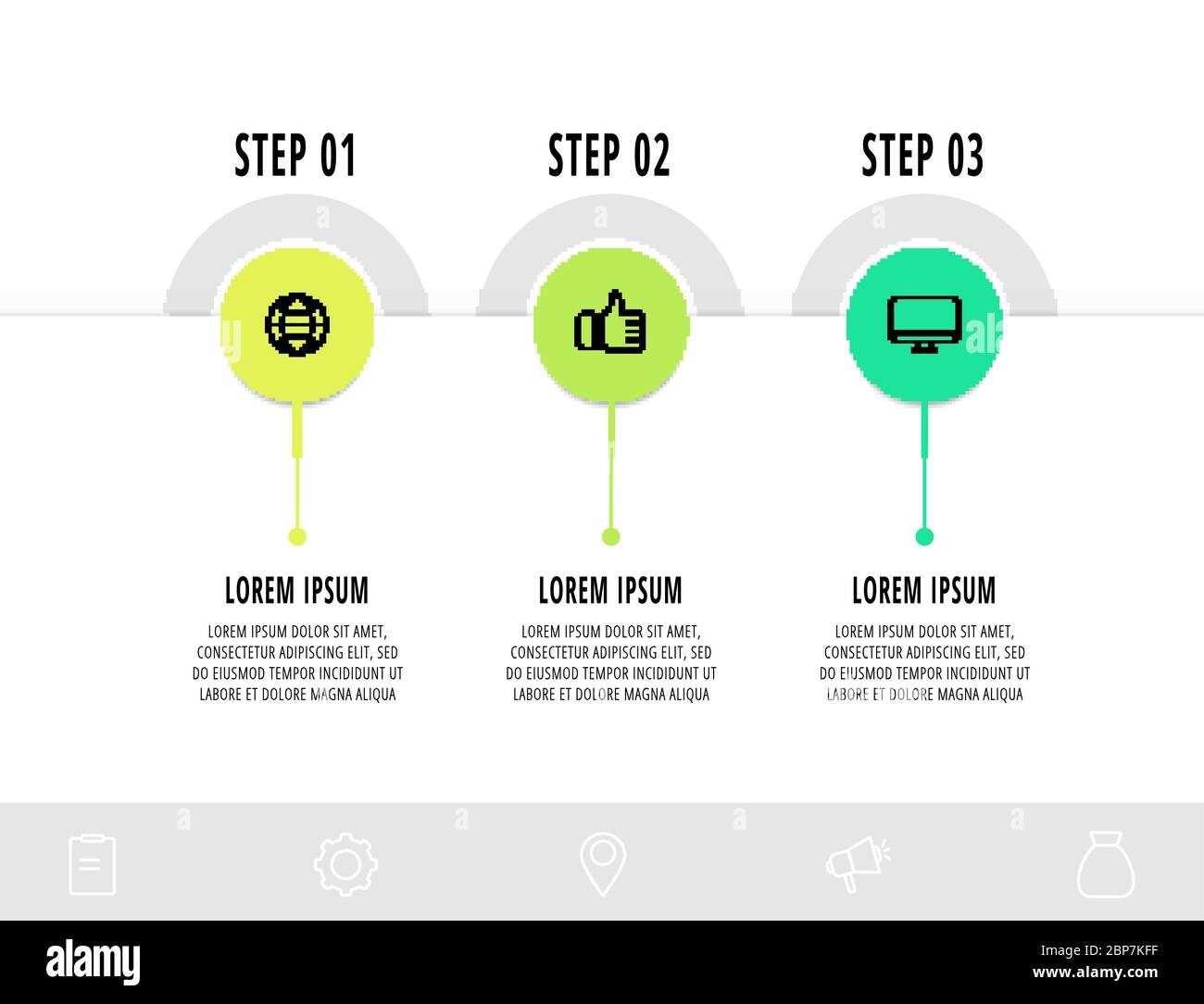Infographics circular with 3 steps, parts, icons. Flat vector template ...