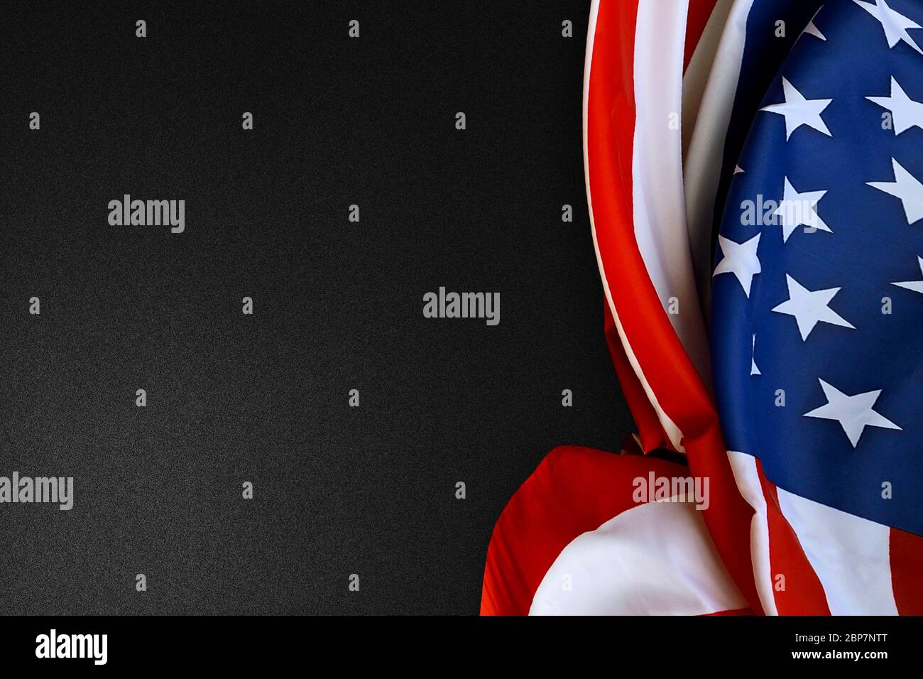 American flag folded on a black background. Fourth of July Concept ...