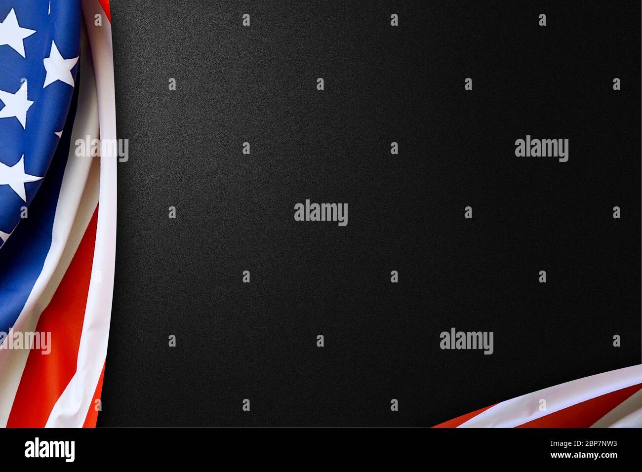 American flag folded on a black background. Fourth of July Concept ...