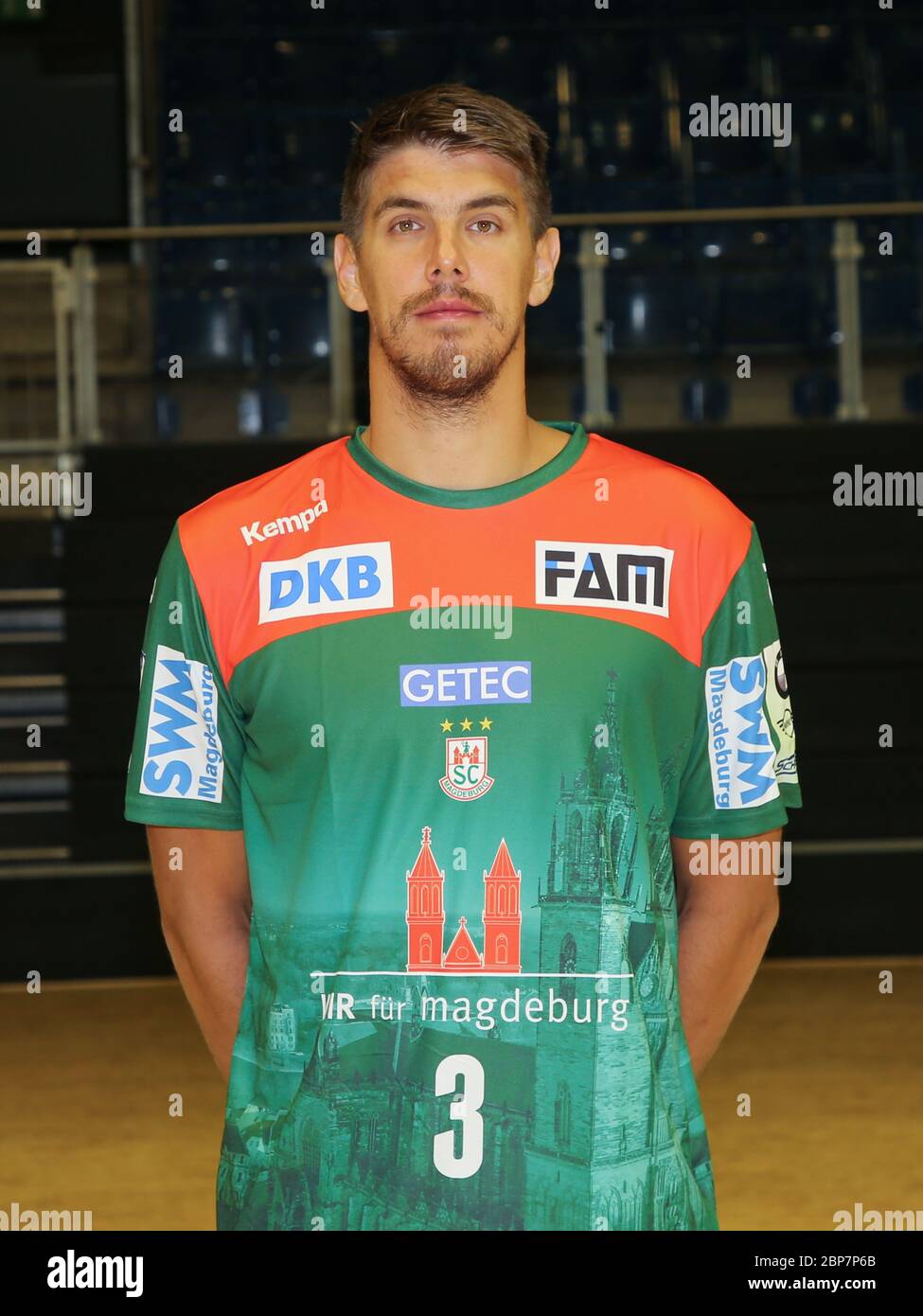 polish handball player Piotr Chrapkowski, SC Magdeburg, Liqui Moly HBL, Handball-Bundesliga Season 2019-20 Stock Photo
