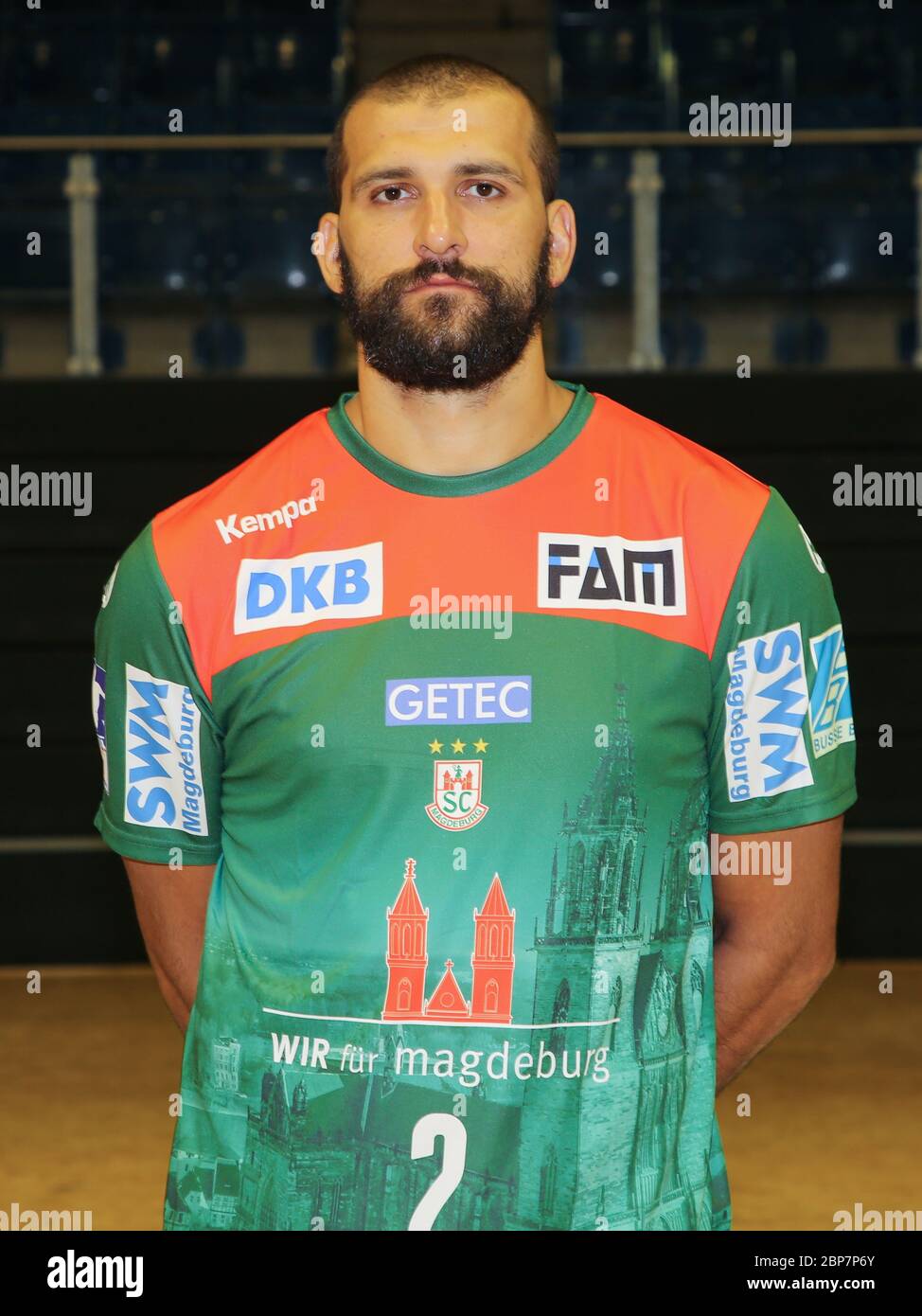 Croatian handball player Zeljko Musa , SC Magdeburg, Liqui Moly HBL, Handball-Bundesliga Season 2019-20 Stock Photo