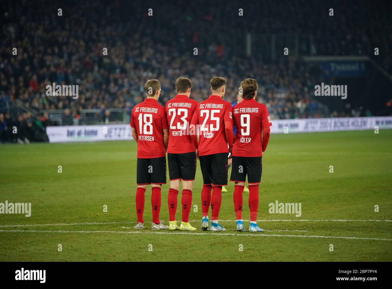 1. BL: 19-20: 17. Sptg. FC Schalke 04 - SC Freiburg Stock Photo
