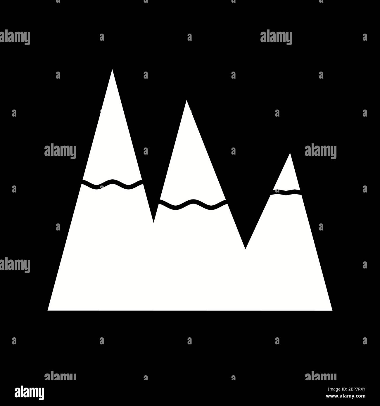 Beautiful Snow on Mountains Glyph Vector Icon Stock Vector