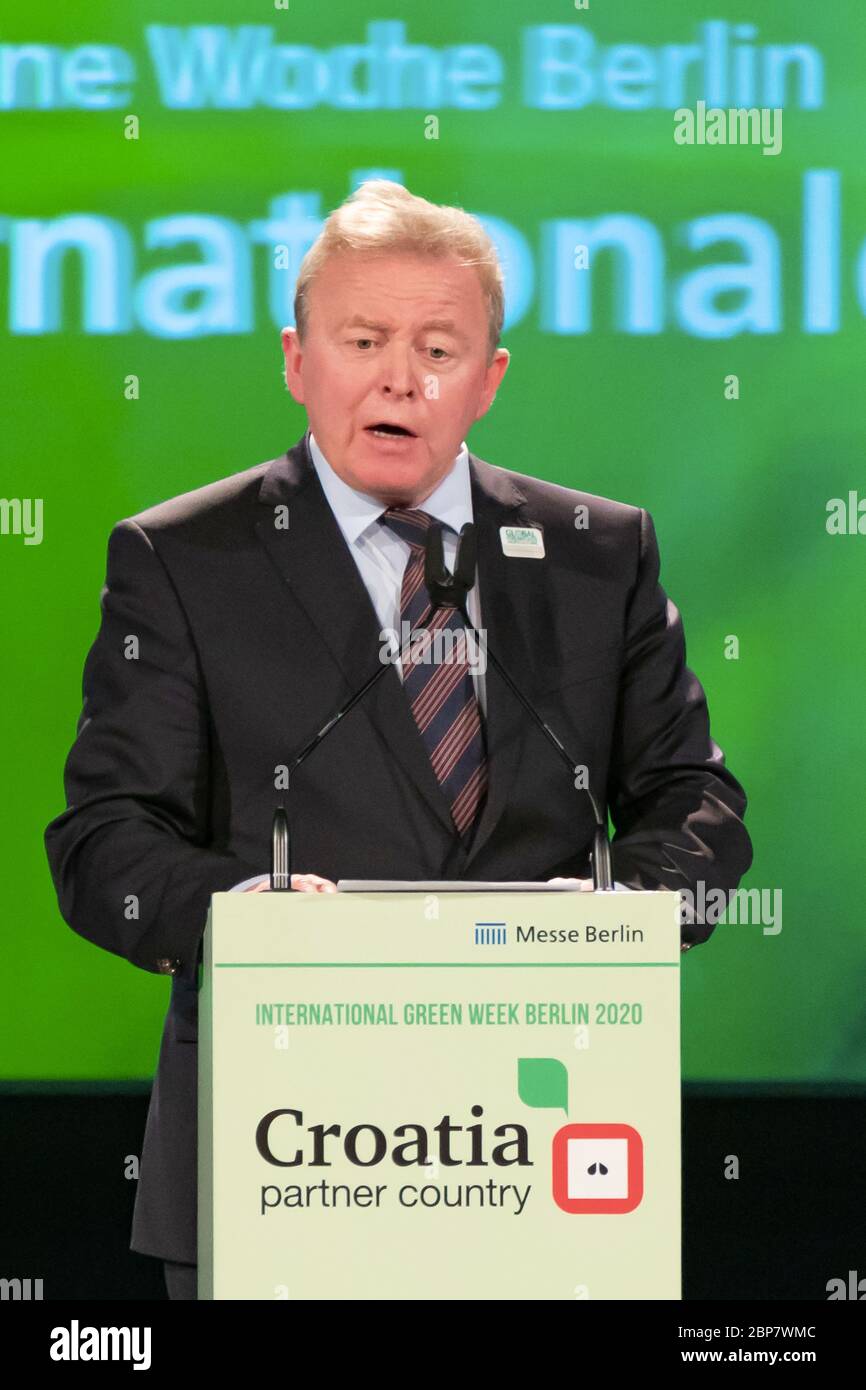 Janusz Wojciechowski, EU Commissioner for Agriculture and Rural Development. IGW 2020, opening ceremony of the International Green Week Berlin 2020. Stock Photo