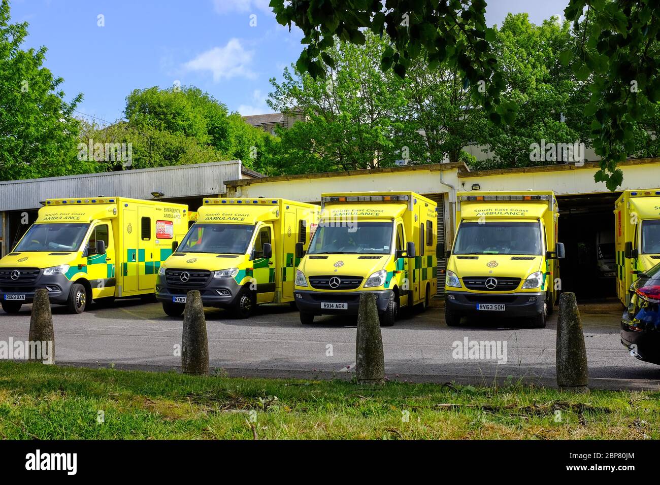 Brighton NHS SECAMB Ambulance Station in Elm Grove UK Stock Photo