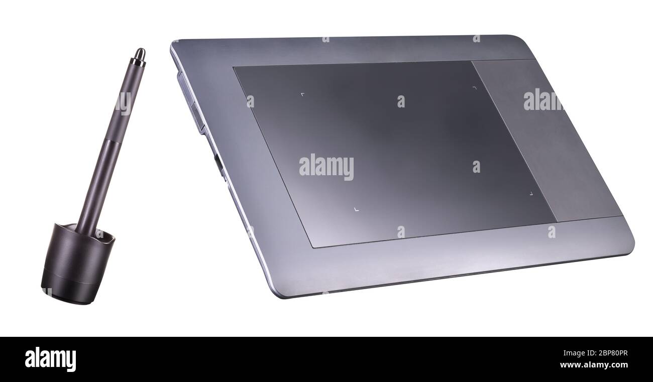 Graphic tablet and pen for illustrators, designers and photographers isolated Stock Photo Alamy