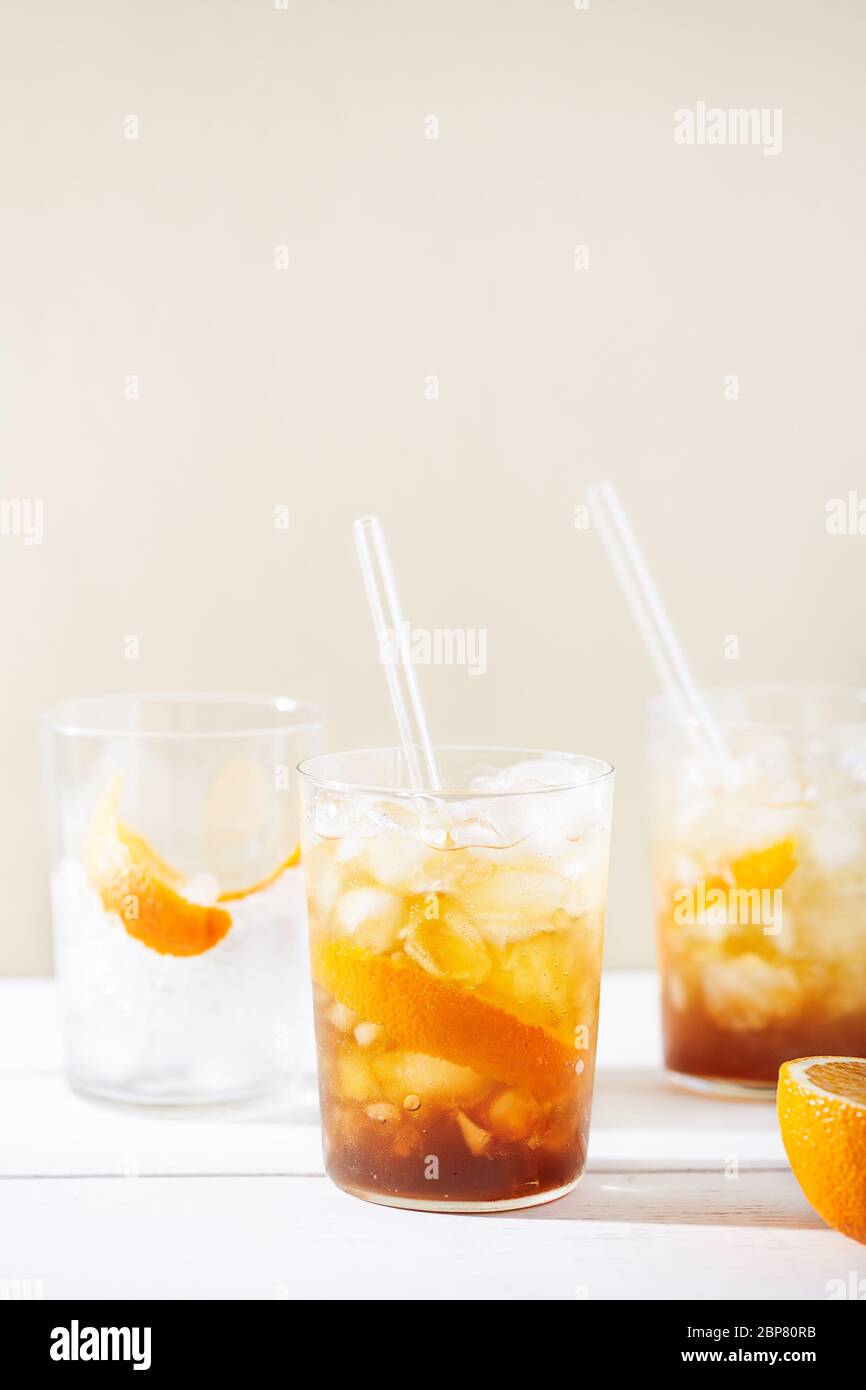 Refreshing soft drinks, including a cold drink coffee cocktail and