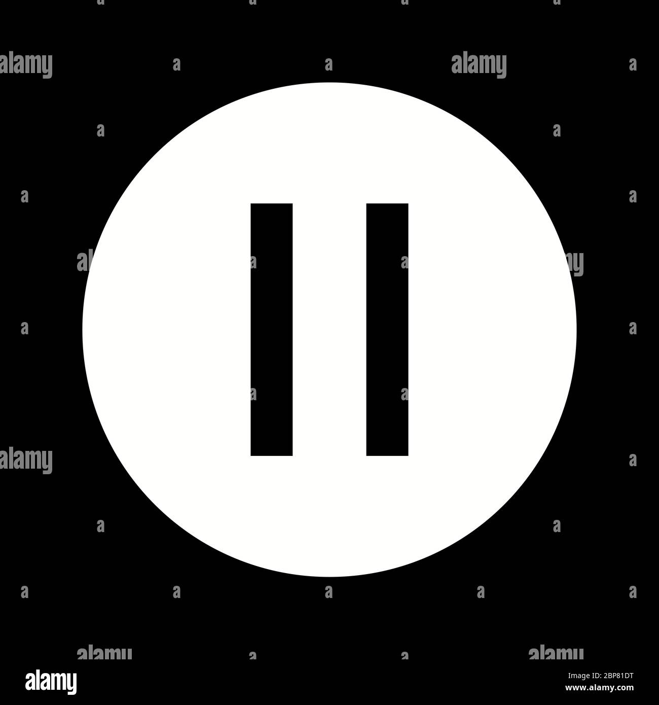 Beautiful Pause Button Glyph Vector Icon Stock Vector