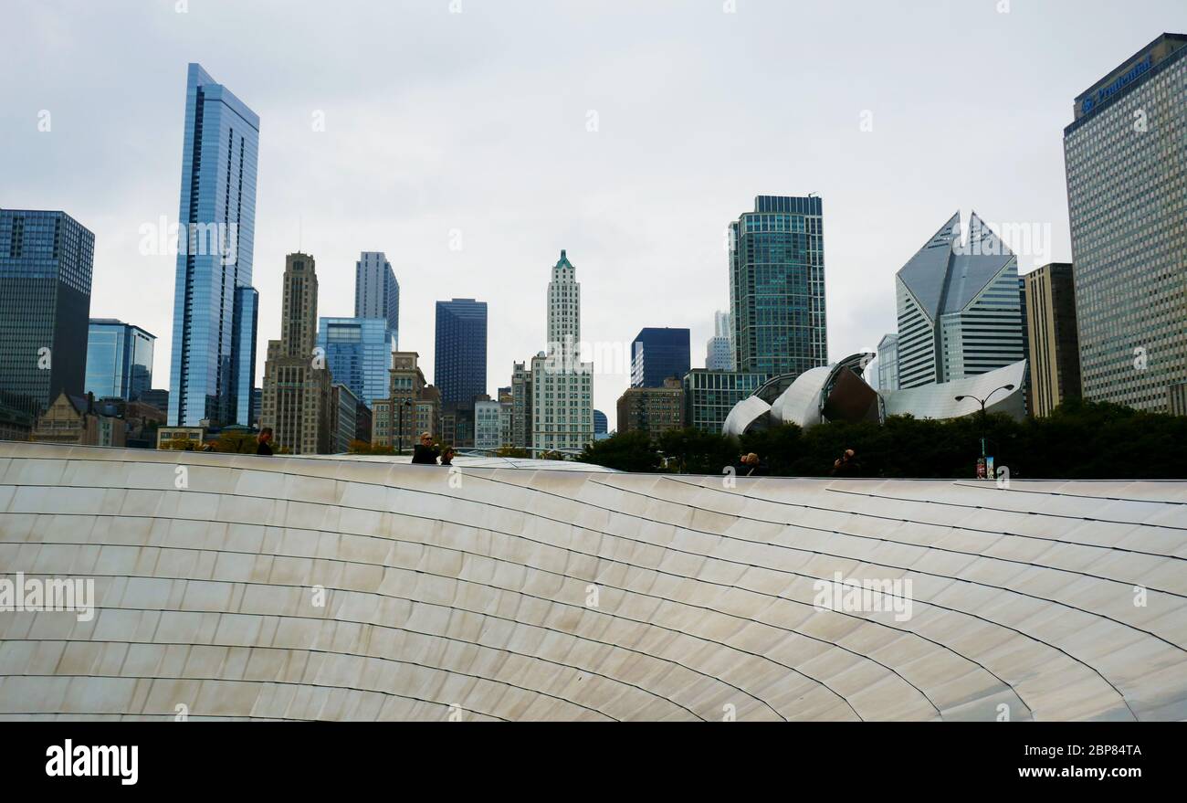 Chicago IL, waterfront skyline Stock Photo