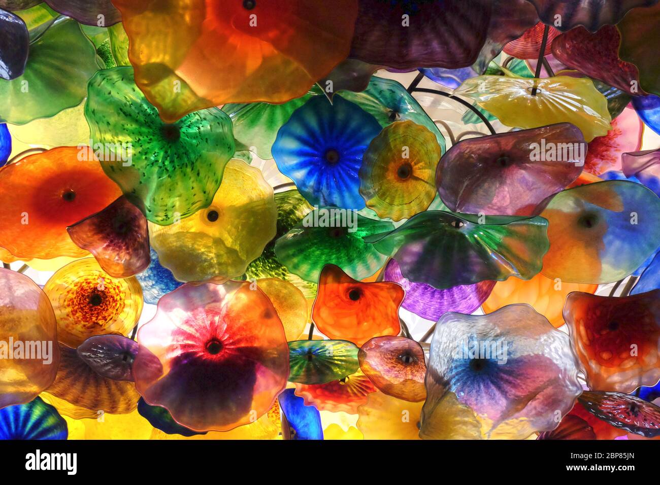 Decorated ceiling in the Bellagio hotel and Casino, Las Vegas, Nevada, USA Stock Photo