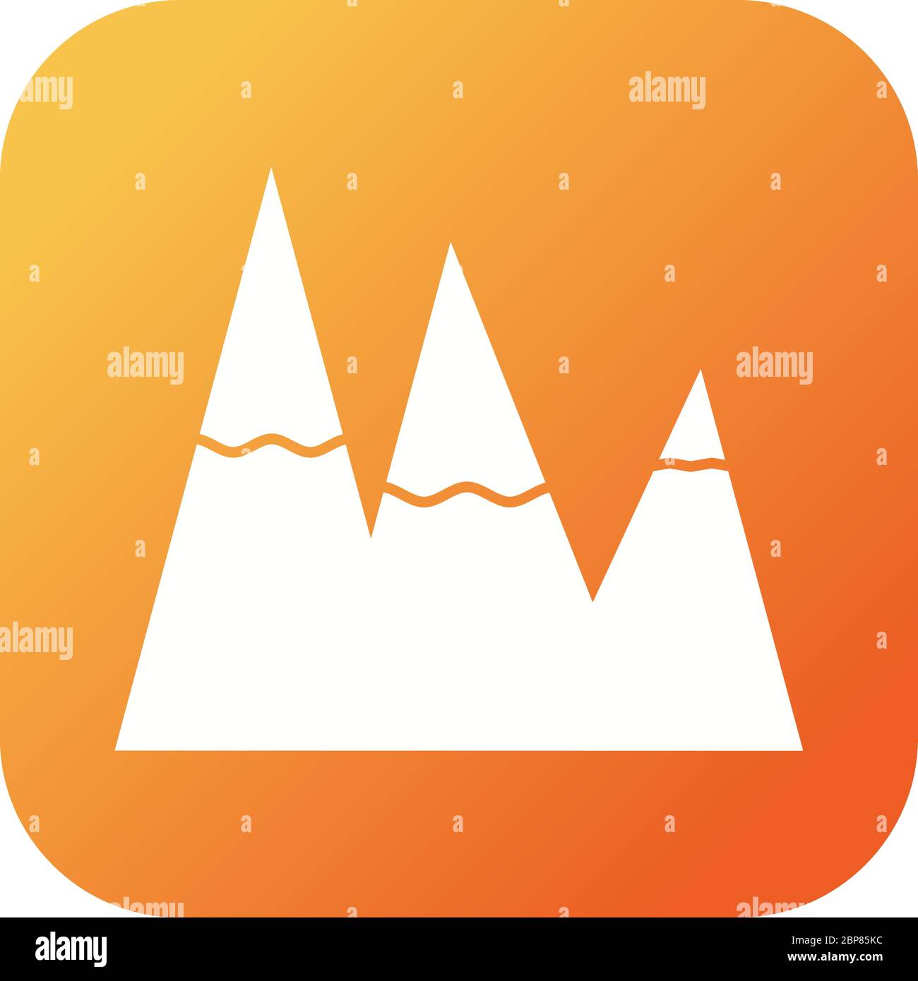 Beautiful Snow on Mountains Glyph Vector Icon Stock Vector