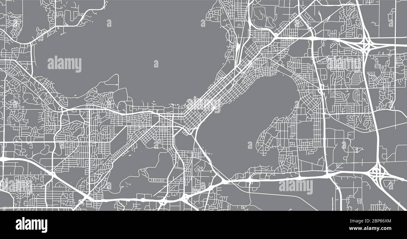 Urban Vector City Map Of Madison Usa Wisconsin State Capital Stock Vector Image Art Alamy