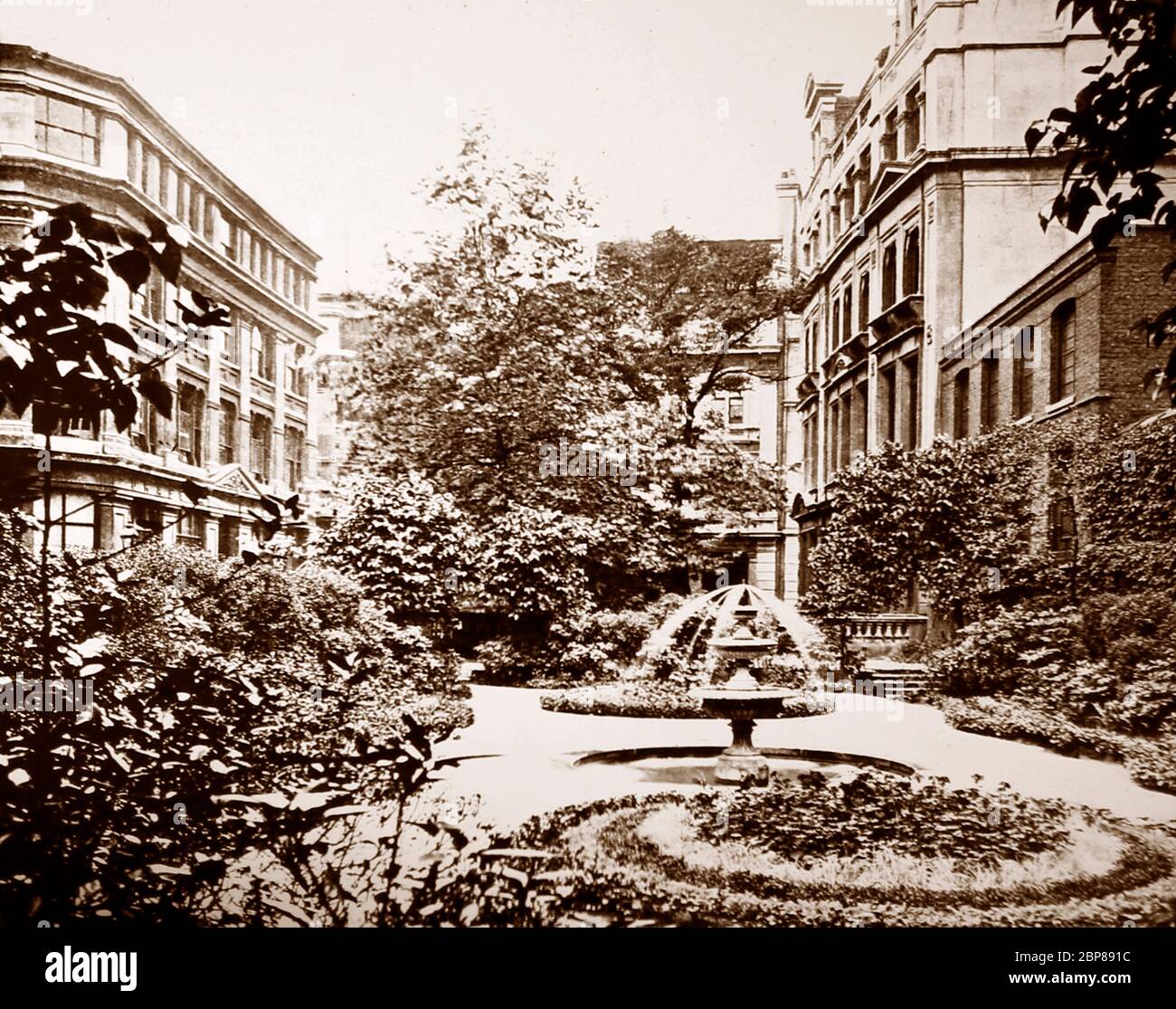 The Gardens Drapers Hall London Victorian Period Stock Photo Alamy