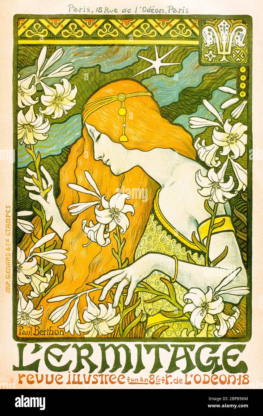 Paul Berthon, L'Ermitage, Art Nouveau, poster, 1897 Stock Photo
