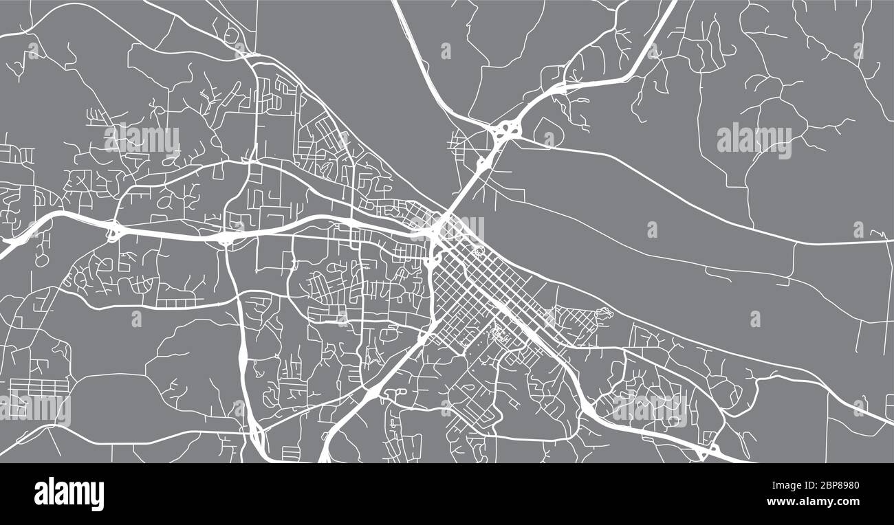 Urban vector city map of Jefferson City, USA. Missouri state capital 