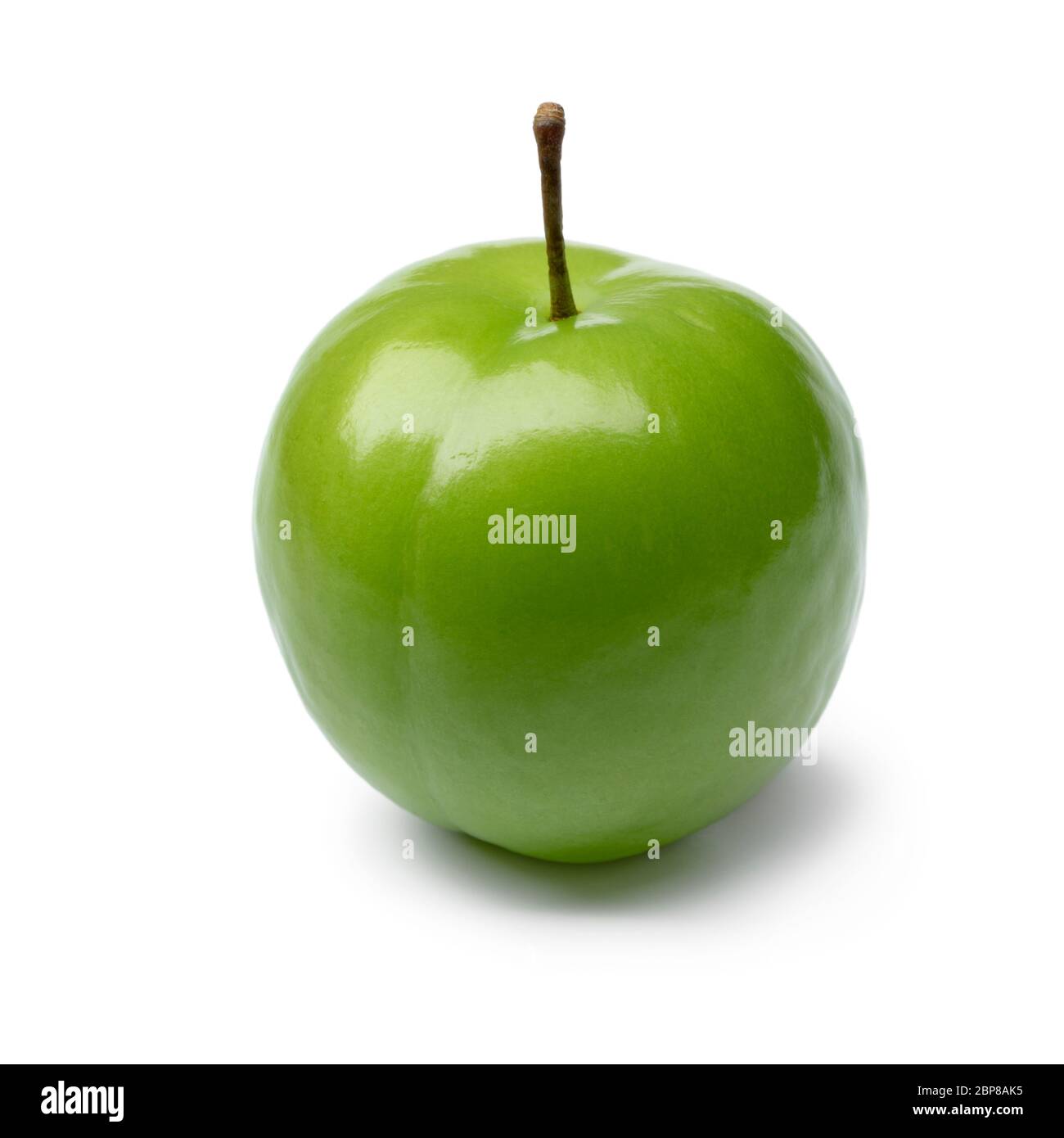 Single Whole Fresh Green Can Erik Plum Close Up Isolated On White Background Stock Photo Alamy