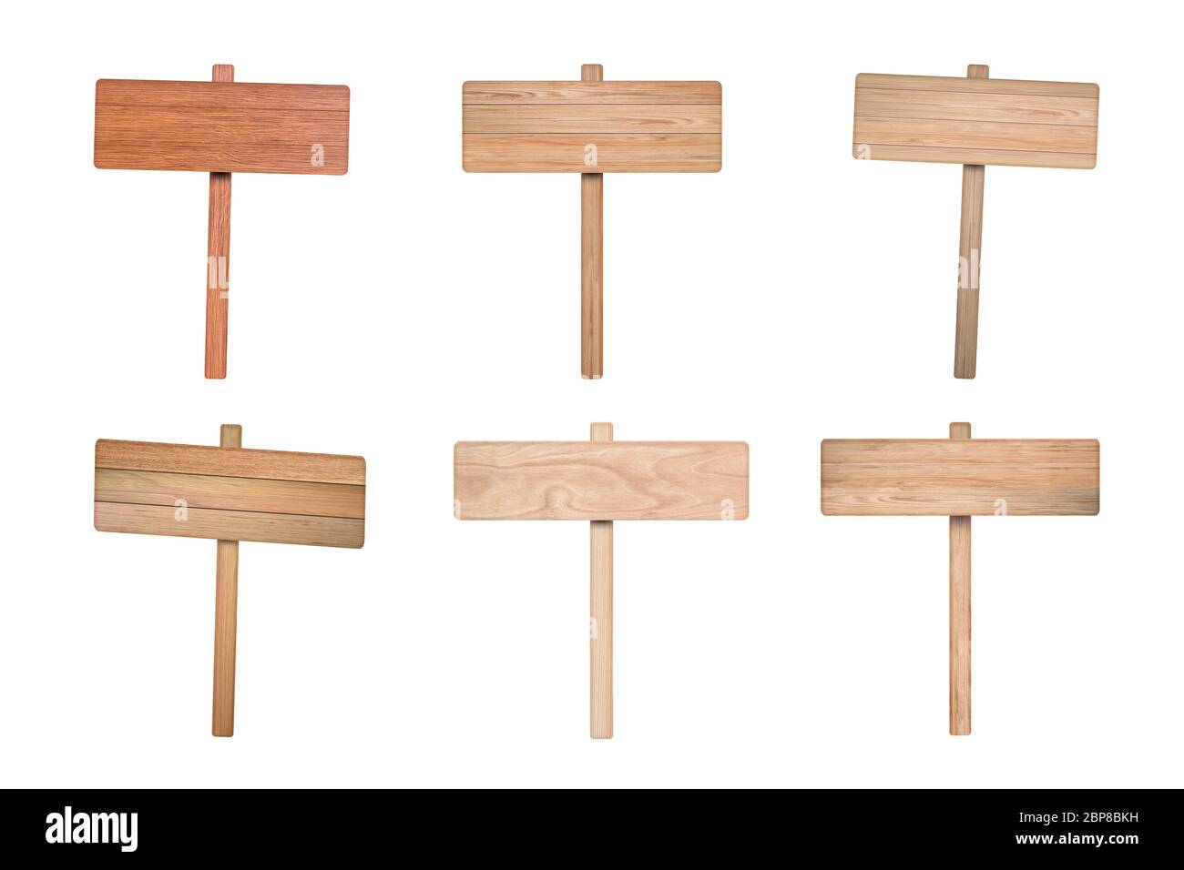Set of Wooden road sign isolated on white background Stock Photo - Alamy
