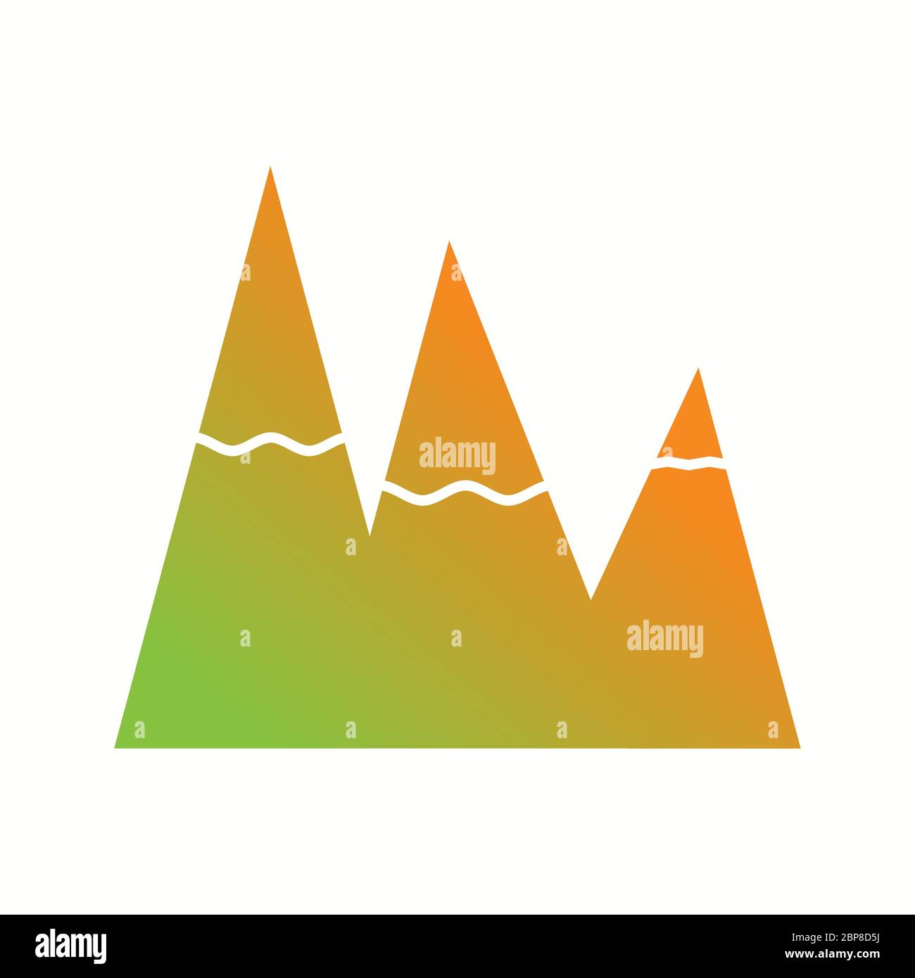 Beautiful Snow on Mountains Glyph Vector Icon Stock Vector