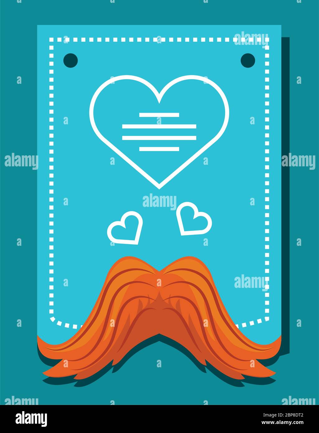 fathers day card template with mustache vector illustration design ...