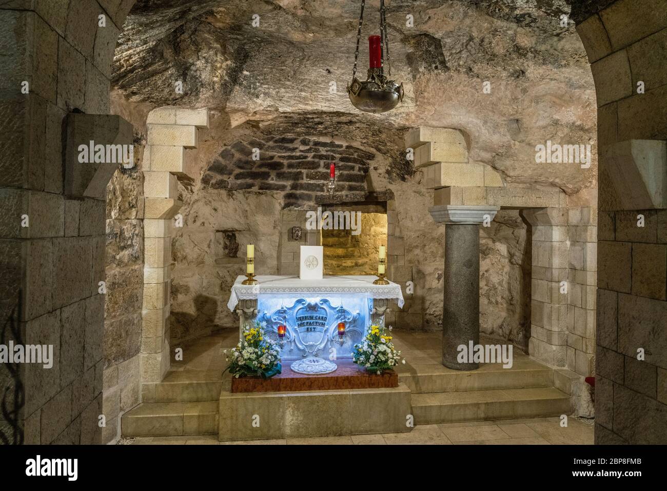 Israel, Galilee, Nazareth, The lower level of the Church or Basilica of ...