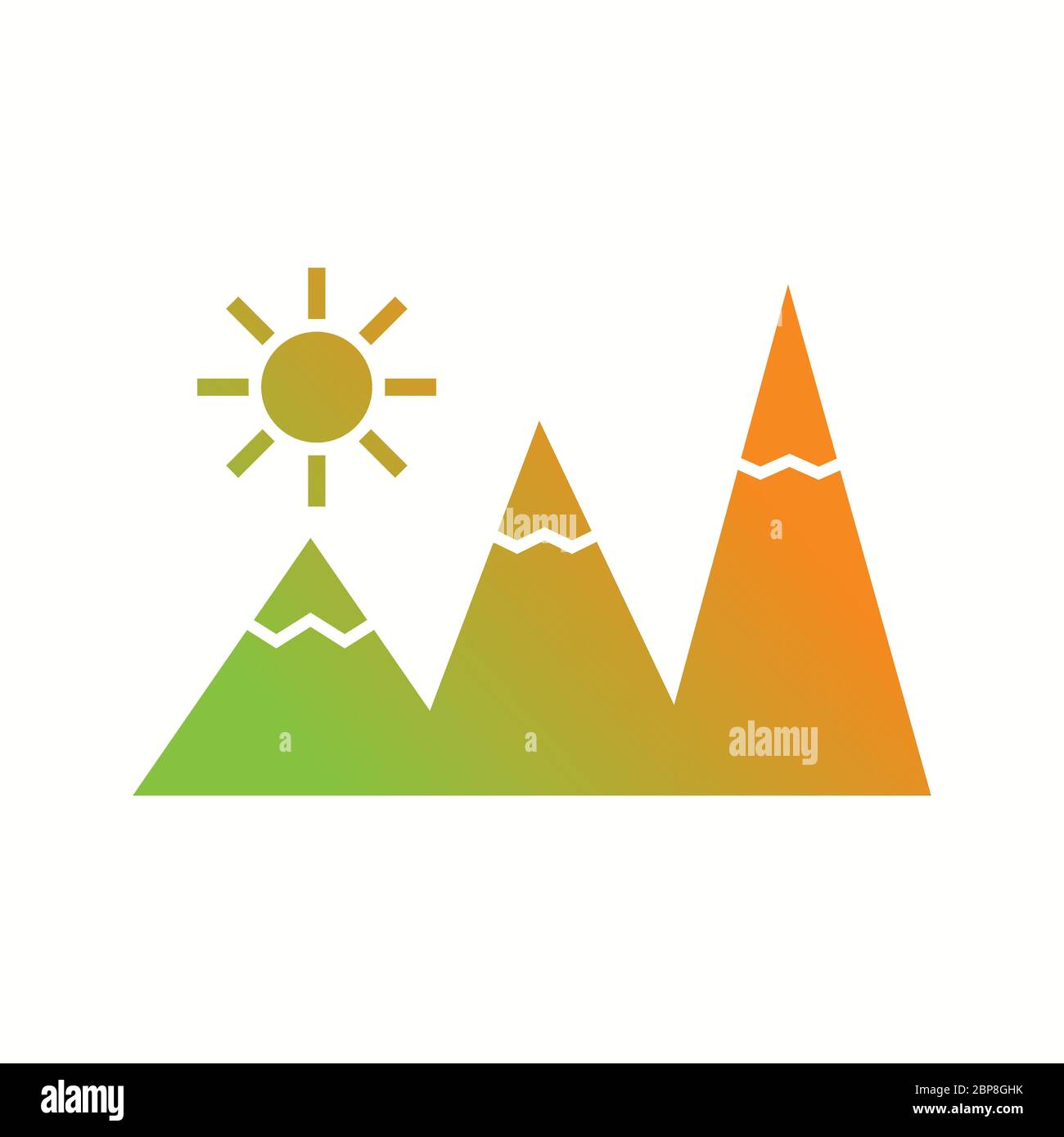Beautiful Sunshine on Mountains Glyph Vector Icon Stock Vector