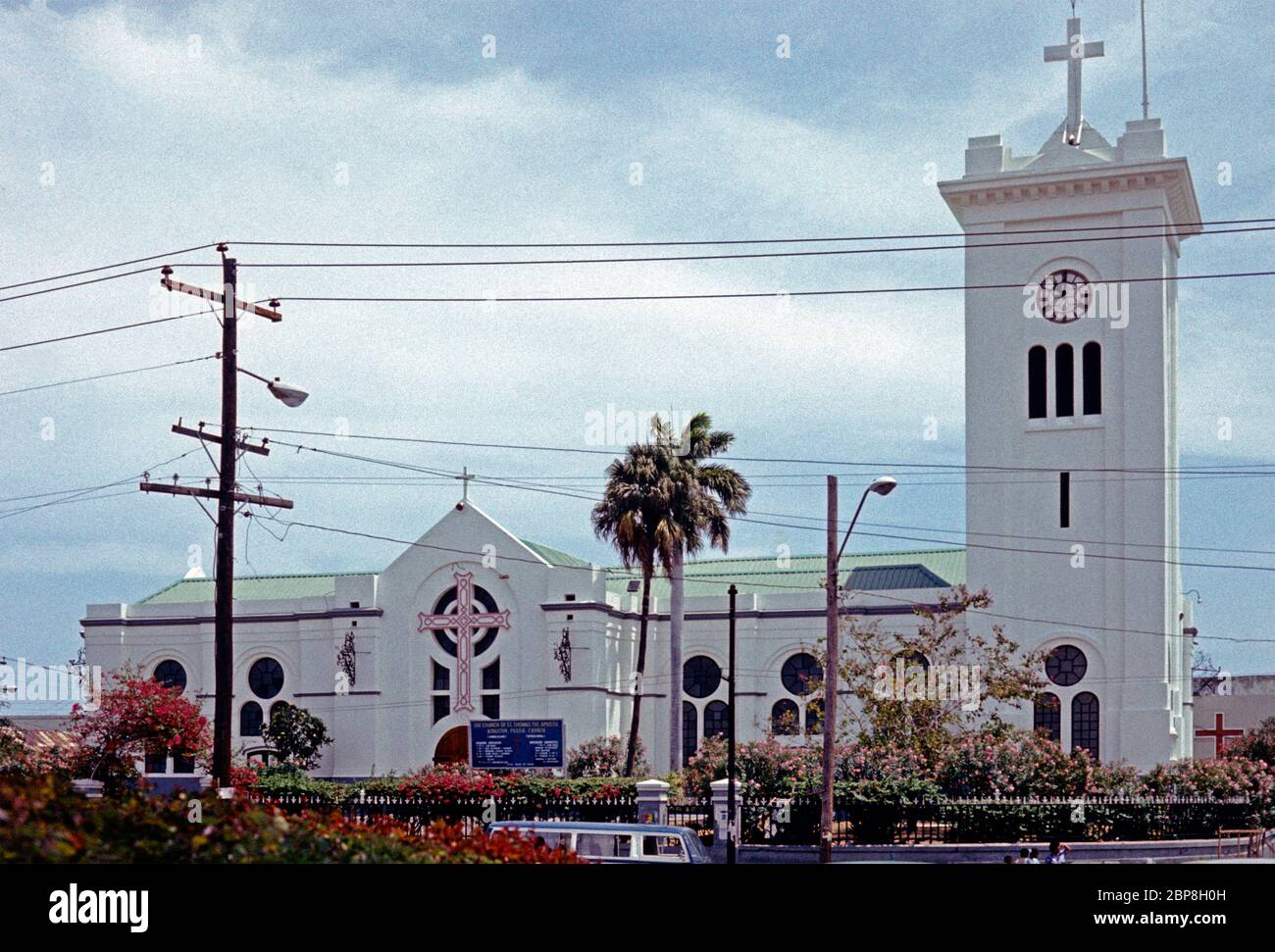 Parish Church, Church of St Thomas the Apostle, April 12, 1982, Down Town, Kingston, Jamaica Stock Photo