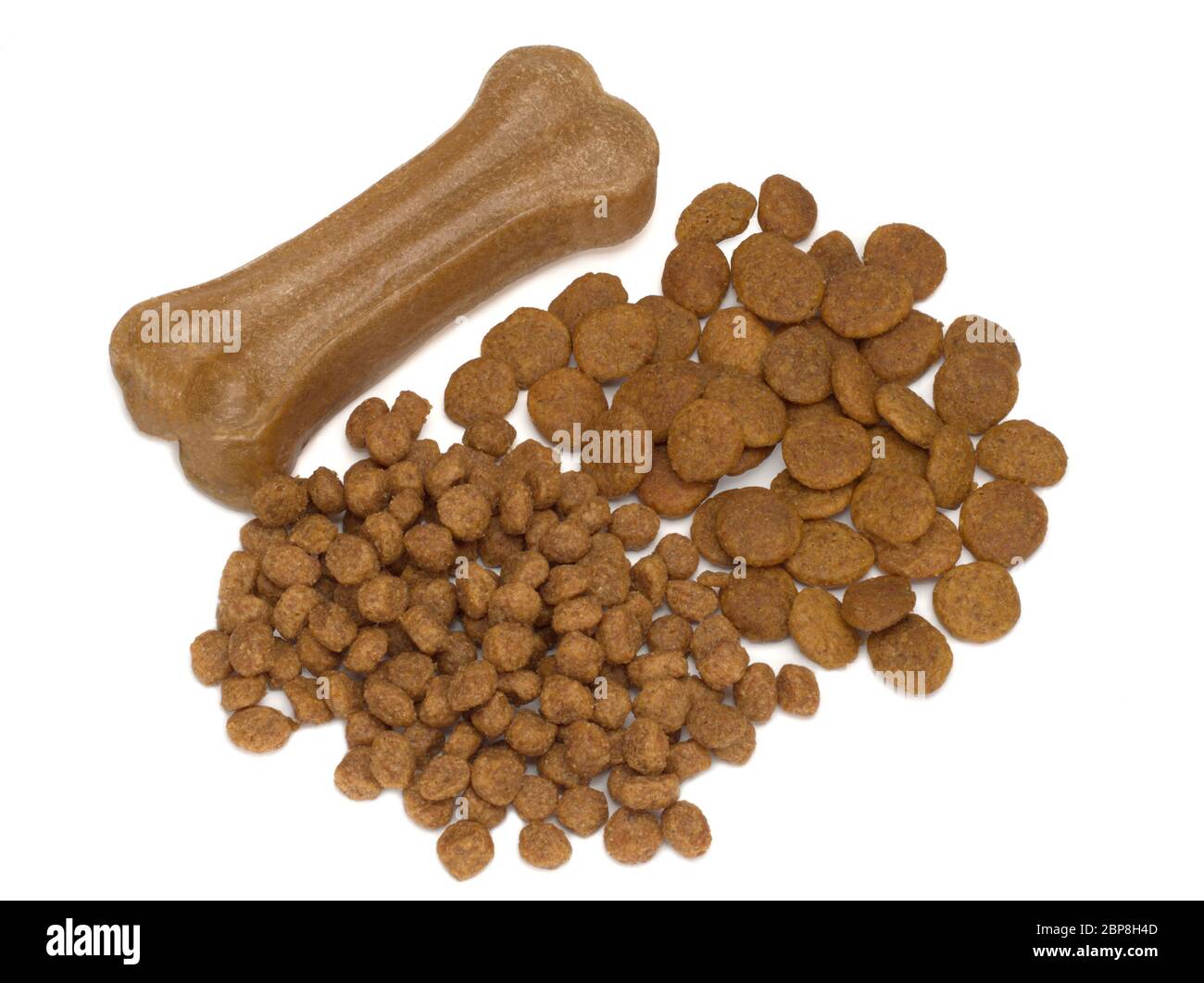 Three types of dog food isolated on white Stock Photo Alamy