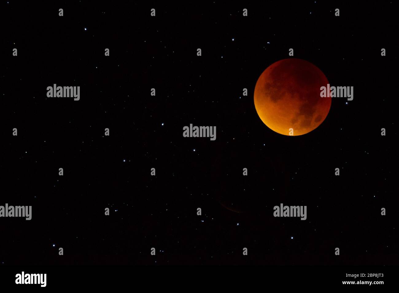 totale Mondfinsternis September 2015 Blutmond Supermond Stock Photo