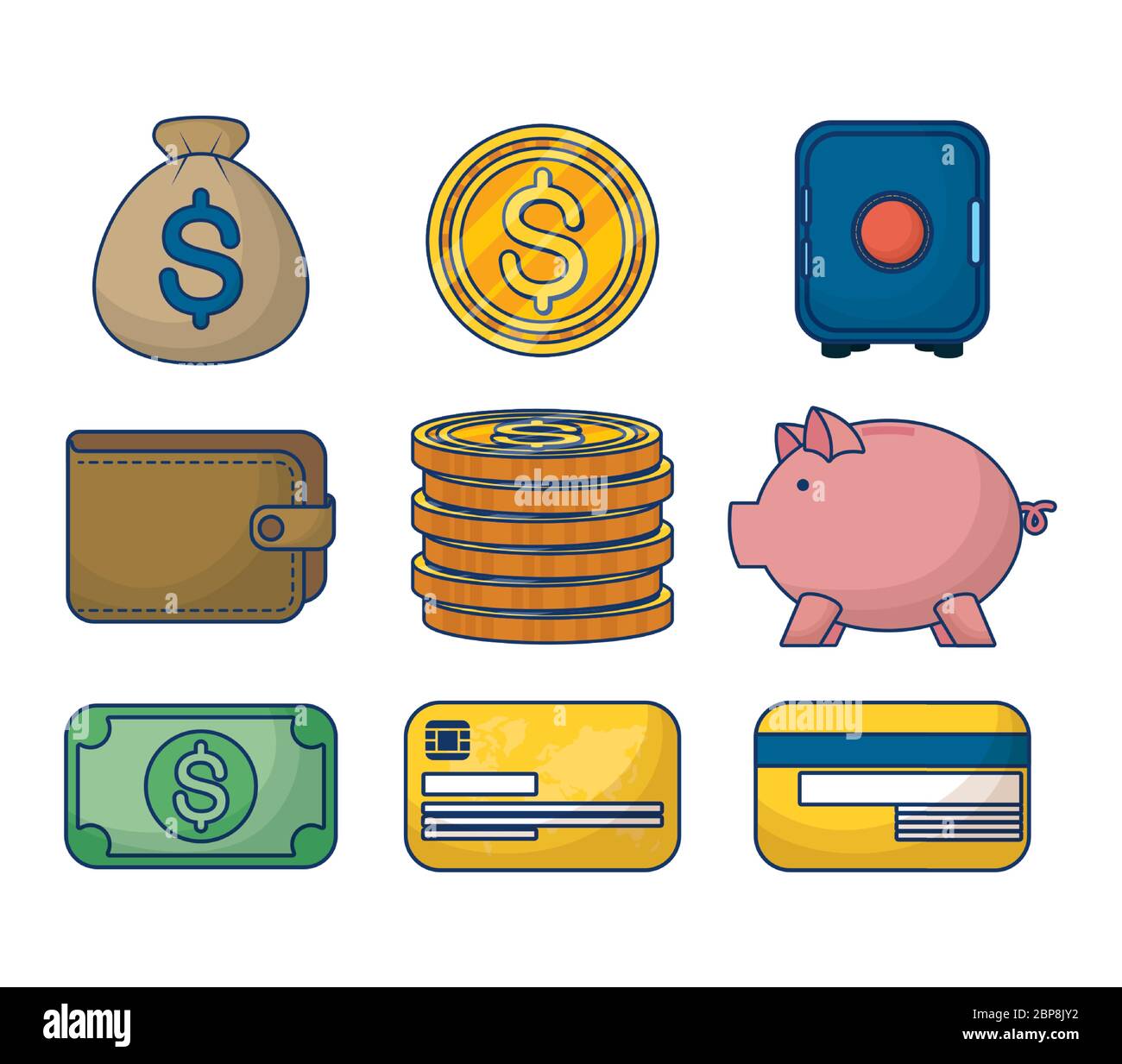 bundle of banking online technology set icons Stock Vector Image & Art ...