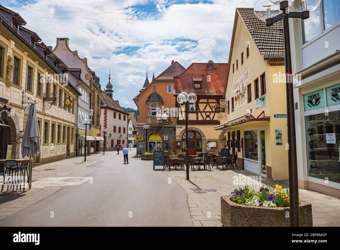 BAD KISSINGEN, GERMANY - CIRCA MAY, 2020: The townscape of Bad Kissingen, Bavaria, Germany Stock Photo