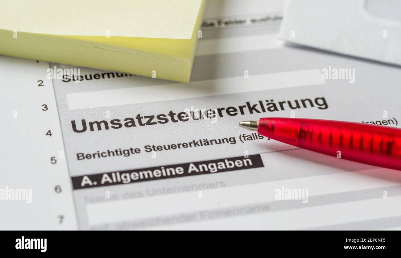 Umsatzsteuererklärung Stock Photo