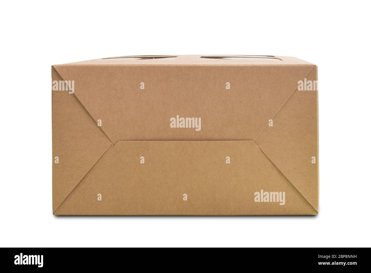 Bottom of cardboard Box isolated on white background. Stock Photo